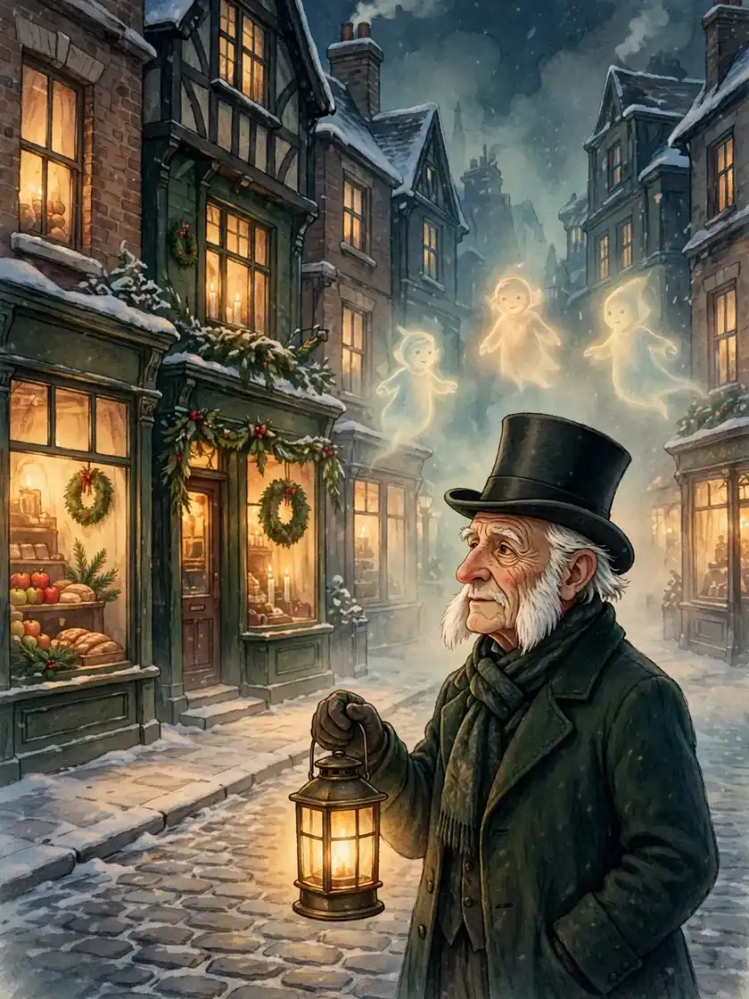 Cartoon cover for A Christmas Carol