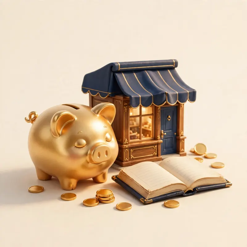 A golden piggy bank and a tiny storefront: business and money at Starvard