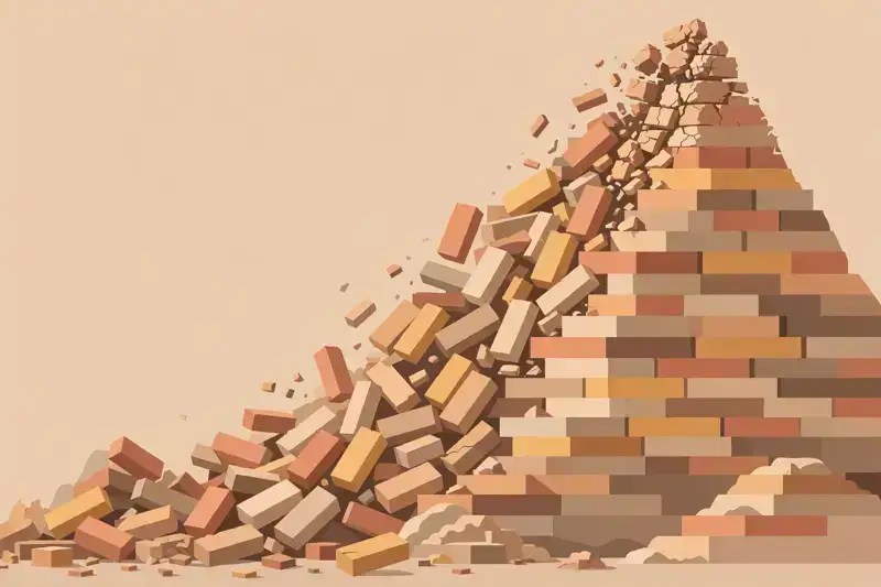 A mountain of debt being chipped away with the highest peak attacked first